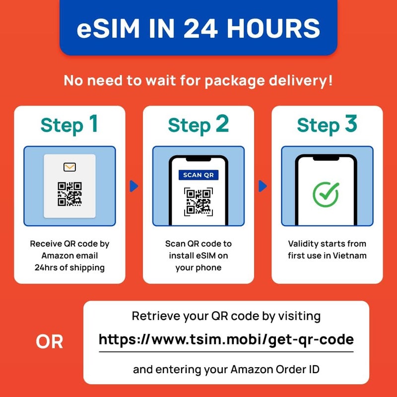 TSIM Vietnam eSIM | 20GB Super Saver Refillable Plan! QR Code Sent via Email in 24Hrs - Scan & Use Immediately | Auto Activating 30 Day Validity | Hotspot Allowed | Data-Only No Phone Number - Image 3